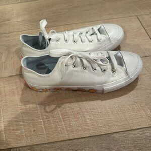 CONVERSE JUNIOR WHITE SUNSHINE SNEAKERS SIZE 5 WOMENS 670702F